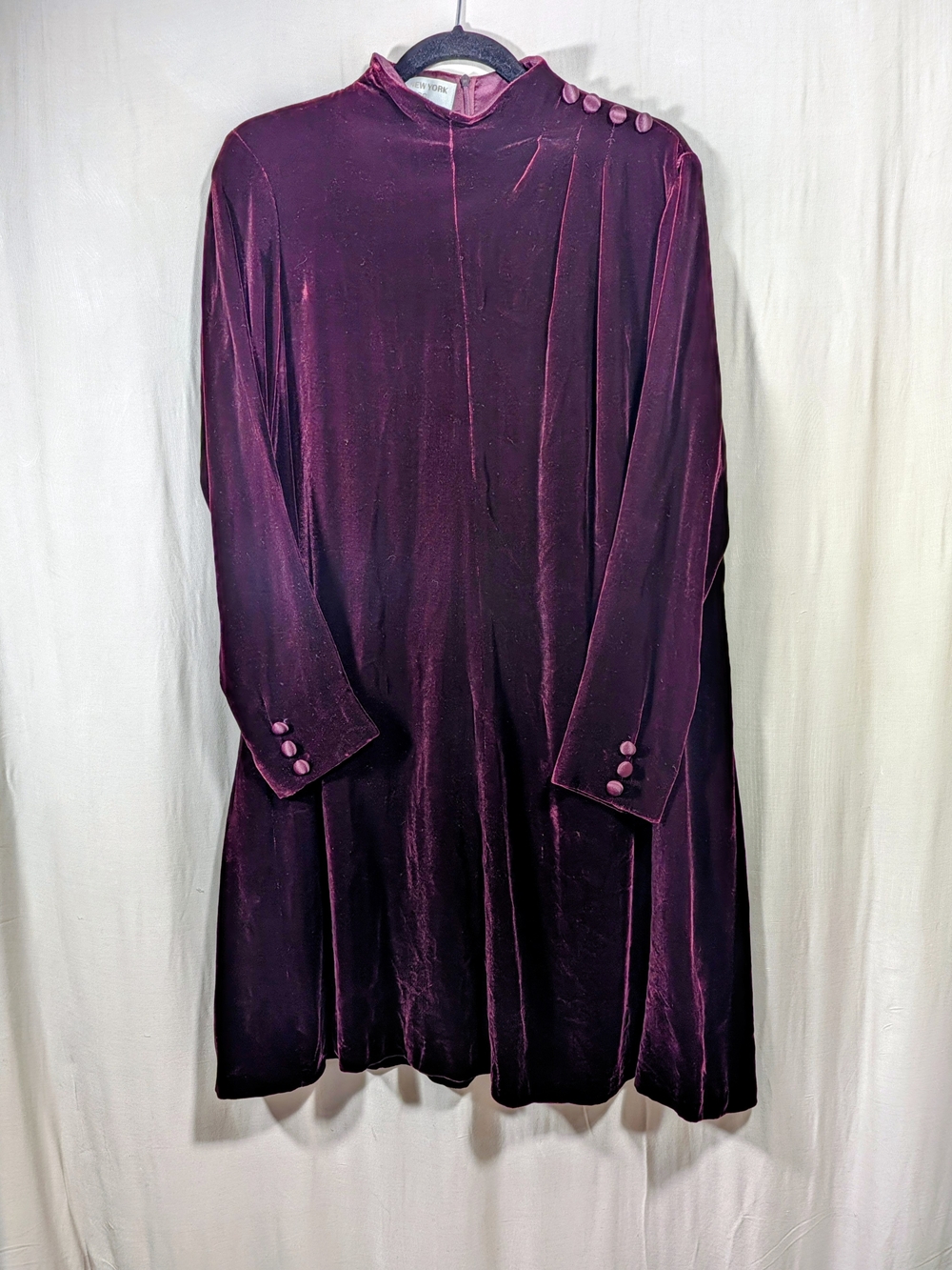 Jones New York Dark Maroon Dress Velvet And Silk Midi Size 10